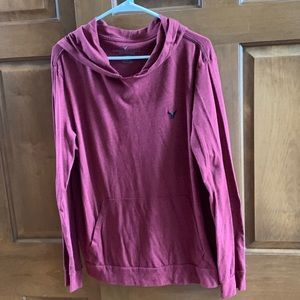 American Eagle red long sleeve hoodie shirt.